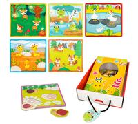 Montessori lisciani 6 puzzles para encajar piezas de animales