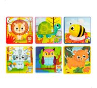 Montessori Lisciani Pack 6 puzzles animales 4 piezas