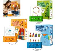 Montessori Logic Castle, Educational Logic Card Puzzle, Screen Free Brain Teaser Toy for Improving Fine Motor Skills and Problem-Solving Abilities