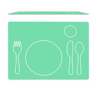 Montessori - Manteles Individuales de Silicona, Mantel Individual para Infantil - Antimanchas, Rectangular, Verde