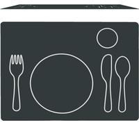 Montessori - Manteles Individuales de Silicona, Mantel Individual para Infantil - Antimanchas, Rectangular, Negro