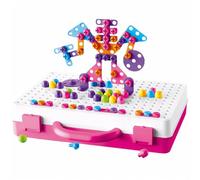 Montessori Play Toolbox 249pcs/set Creative Montessori Play Toolbox con Caja de Herramientas de perforación para niños 2D/3D Diseño y Juguete Drill Toy DIY Educational Gift para niños y niñas