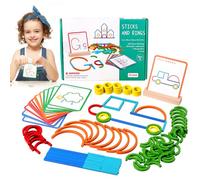 Montessori Smart Sticks, 120 piezas de juguete educativo de madera para niños pequeños y niños, rompecabezas de desarrollo de creatividad y enfoque, desarrollo de habilidades motoras finas, seguro y