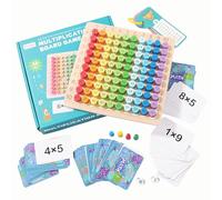 Montessori - Tabla multiplicadora de madera | Tabla de multiplicación para niños, juego de aprendizaje 1x1 para manipulaciones matemáticas juguetes para niños(C)