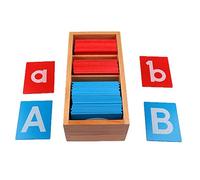 Montessori - Tableros de papel de lija con letras mayúsculas y minúsculas, para niños, dos letras, papel de lija para niños y jardín de infantes