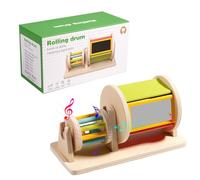 Montessori - Tambor giratorio de madera para bebés de 6 a 12 meses, tambor giratorio Montessori