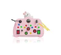 Montessori toys for children from 1 to 3 years old - LECOO - Activity board with LED switches - Pink