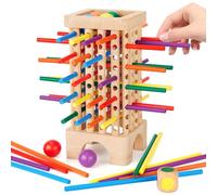 Montessori Toys - Juego de mesa de madera, 42 palitos de colores, juego de dados de matemáticas, juguete de aprendizaje para niños de 3, 4, 5, 6 años, desarrolla habilidades motoras finas y contar