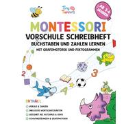 Montessori Vorschule Schreibheft Buchstaben und Zahlen lernen ab 3 Jahren: Schwungübungen Grafomotorik Lernheft mit Piktogrammen für Autismus ... (Montessori Reihe Schreiben & Grafomotorik)