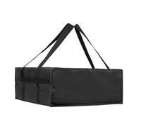 Montesy Bolsa aislante con asa, impermeable, tela no tejida, bolsa de entrega de pizza, calentador de alimentos portátil para picnics al aire libre, Black, 50x50x20.5cm