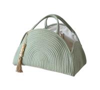 Montesy Bolsa de pañales de cuerda de algodón ligera para bebé con organizadores de múltiples compartimentos y diseño multifuncional, Green, big