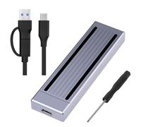 Montesy Caja doble NVMe con carcasa de aluminio de iluminación, fácil de usar, caja de almacenamiento para caja 2230 2242 2260 2280