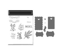 Montesy Easy Christmas - Troquel de metal con sello de silicona transparente para álbumes de recortes, sello de fácil montaje