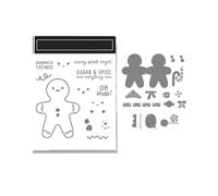 Montesy Easy Christmas - Troquel de metal con sello de silicona transparente para álbumes de recortes, sello de fácil montaje