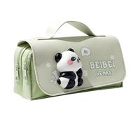 Montesy Estuche grande con asa, estuche para lápices de alta capacidad, con cremallera, bolsas de maquillaje de viaje, Green, as the pic show