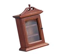 Montesy Gabinete europeo de madera en miniatura con una sola puerta para accesorios de casa de muñecas de 1/12, armario de almacenamiento para casa de muñecas