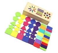 Montesy Juego de clasificación de bloques de madera a juego y reconocimiento de color para niños pequeños, juego educativo para promover habilidades motoras finas