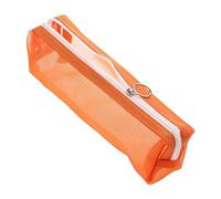 Montesy Lápiz transparente simple para estuche con organizador de bolsa de cosméticos, multiusos, viajes, escuela, oficina, para adolescentes y niñas, Orange, as the pic show
