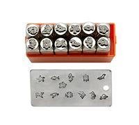 Montesy Punzón de metal con forma de animal, herramienta de prensa, estampación de etiquetas de acero para imprimir en joyas de metal, cuero, madera