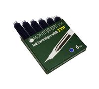 Monteverde - Cartucho de tinta para pluma (tamaño estándar, 6 unidades), color azul