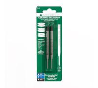 Monteverde - Recambio de gel con punta de cerámica para bolígrafos Parker sin capuchón (punta gruesa, 2 unidades), color negro