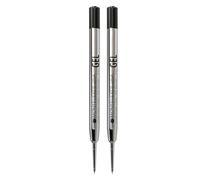 Monteverde Recambios de gel sin tapa para adaptarse a bolígrafos estilo Parker, punta de aguja extra fina de 0.5 mm, negro, paquete de 2, tecnología de escritura suave para Parker, Conklin, Schmidt y