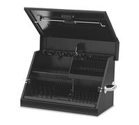 Montezuma SM200B - Caja de herramientas triángulo portátil de 22.5 pulgadas - Construcción de acero resistente - Cofre de almacenamiento métrico y SAE - Caja de herramientas resistente a la intemperie