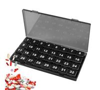 Month Pill Box - Detachable 32 Slots, Portable Chews Holder, Daily Medicine | Sealed Monthly Pill Dispenser Month Pill Box Organizer Elderly, Grandparents, Dad, Mom, Travel, Work, School, Home, Long Trip