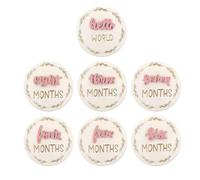 Monthly Announcement Card, 7 piezas de doble cara 3D Picture Signs, Versatile Decorative Month Marker Discs, Perfect Home Decor for Wall Nursery Photography, 10 cm