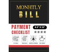 Monthly Bill Payment Checklist: Large Print Bill Tracker Notebook for Simple Personal, Home & Small Business Financial