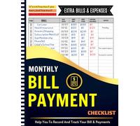 Monthly Bill Payment Checklist: Large Print The 4-Year Bill Tracker Notebook Guide for Families & Money Managers