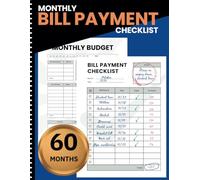 Monthly Bill Payment Checklist: Undated Budget Planner, Expense Organizer Notebook, Simplified 5-Year Personal Finance Guide, 8.5x11