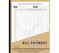 Monthly Bill Payment Tracker Checklist: 120 Pages for Easy Financial Management | Stay Organized & Stress-Free