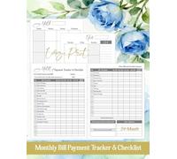 Monthly Bill Payment Tracker & Checklist: A 24-Month Undated Large Print Planner for Tracking Bills, Expenses, Subscriptions, Debt, and Savings with Simple Monthly Calendars. 113 Pages, 8.5"x11."