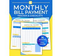 Monthly Bill Payment Tracker & Checklists: COLOR 8.5 by 11 inch Finance Organizer with Bill Record, Debt Payoff Logs & Savings Goals for 36 Months - A ... Money Management and Financial Peace