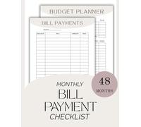Monthly Bill Tracker & Budget Planner: Undated Finance Organizer for Women | Elegant Minimalist Layout (48-Month Log)