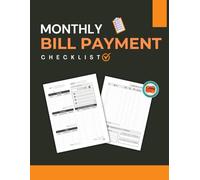 Monthly Bill Tracker Notebook, Income, Expense, Debt & Savings Tracker, Financial Goals Planner for Long-Term Budgeting and Home Finance - (Size: 8.5" x 11")