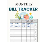 Monthly Bill Tracker: Paycheck Budget Logbook | Expense Organizer Planner | Personal Finance Journal for Home Payments
