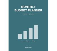 Monthly Budget Planner: Undated 12 Months | Income, Expenses & Savings