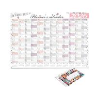 Monthly Calendar - Paper, 29.21x20.67in Paper Planner 12-Month Grid Layout | Organizer Monthly Wall Planner With Stickers For Scheduling And Organization, Walls Calendar For Home Decor, Classroom
