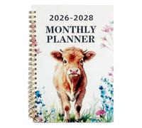 Monthly Calendar Planner - Cow Pattern Journal Agenda, 2026 2027 2028 Agenda Notebook for Teacher Kids Student College Desk Work Offices Home Business Daily Scheduling