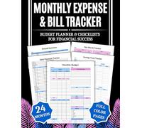Monthly Expense and Bill Tracker: COLOR Budget Planner, Payment Record Keeper & Notebook 2-Year Finance Log with Checklists, Bill Organizer, Debt Payoff & Savings Tracker to Reach Your Money Goals