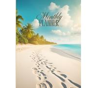 Monthly Planner: 12 Month Hard Cover Customizable with Bill Tracker, Weekly Schedule, Note Pages, Password Keeper -Beach Theme 8.5" x 11"e