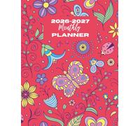 Monthly Planner 2026-2027 Floral: 24 Months. Jan 2026 to Dec 2027. Large A4/ 8.5 x 11in Size. With Calendars, Contacts , Passwords, Important dates, Monthly expenditure pages plus extra notes pages.
