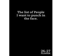 Monthly Planner 2026-2027 : Punch in the Face: Sweary Minimalist Gag Gift For Men Women Coworkers