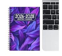 Monthly Planner 2026 2028 - Goal Setting Notebook, Portable Academic Journal | Productivity Planning Book For Work Scheduling Daily Tasks Students Professionals Teachers Executives Home School Office