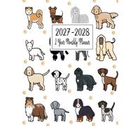 Monthly Planner 2027-2028: 2 Years from January 2027 to December 2028 with Inspirational Quotes and Holidays, Large Size 8.5x11, Dogs Design