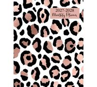 Monthly Planner 2027-2028: Rose Gold Leopard Cheetah Print, Cute Calendar for Women, Animal Theme, Large 2-Year 24 Month Agenda