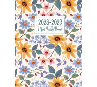 Monthly Planner 2028-2029: 2 Years from January 2028 to December 2029 with Inspirational Quotes and Holidays, Large Size 8.5x11, Floral Cover