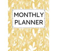 Monthly Planner: Undated Minimalist Layout for ADD Calendar Organization, Neurodivergent-Friendly Lexend Font, Productivity & Scheduling, Goal Setting, White And Gold Leaves Cover Design
